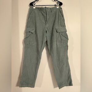 Vans Loose Fit Olive Corduroy Cargo Pants Mens 31